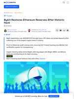 Bybit Secures ETH Holdings Following $1.5 Billion Theft