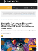 BlockDAG’s Final Hours at $0.00000012 Spark Record Buying Activity! Latest Worldcoin News & Render Price Prediction Trends Inside  - DailyCoin