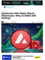 AVAX Price Struggles Despite Avalanche's March Milestones