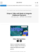 Stripe in Talks with Banks to Integrate Stablecoin Payments