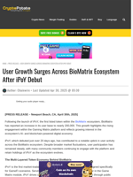 User Growth Surges Across BioMatrix Ecosystem After iPoY Debut