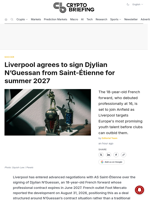 Liverpool agrees to sign Djylian N'Guessan from Saint-Étienne for summer 2027
