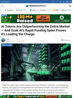 AI Tokens Are Outperforming the Entire Market — And Ozak AI’s Rapid Funding Spike Proves It’s Leading the Charge