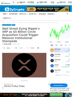 Wall Street Eying Ripple's XRP as $5 Billion Circle Acquisition Could Trigger Massive Institutional Stampede ⋆ ZyCrypto