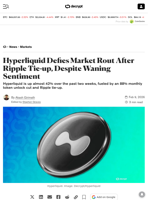 Hyperliquid Defies Market Rout After Ripple Tie-up, Despite Waning Sentiment - Decrypt