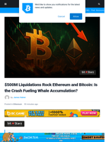 $500M Liquidations Rock Ethereum and Bitcoin: Is the Crash Fueling Whale Accumulation? | Bitcoinist.com