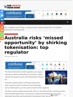 Australia risks ‘missed opportunity’ by shirking tokenisation: top regulator - The Crypto News Wire