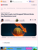 Why Did Crypto Just Dropped? Bitcoin Broke Key Resistance Level - 99Bitcoins