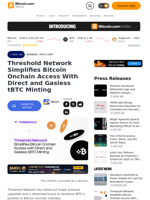 Threshold Network Simplifies Bitcoin Onchain Access With Direct and Gasless tBTC Minting – Branded Spotlight Bitcoin News
