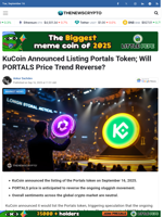 KuCoin Announced Listing Portals Token; Will PORTALS Price Trend Reverse? - TheNewsCrypto