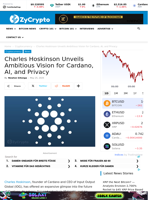 Charles Hoskinson Unveils Ambitious Vision for Cardano, AI,
and Privacy