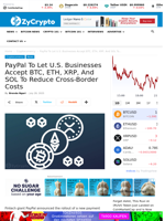 PayPal To Let U.S. Businesses Accept BTC, ETH, XRP, And SOL To Reduce Cross-Border Costs ⋆ ZyCrypto