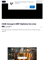 CME Group's XRP Options Go Live - U.Today