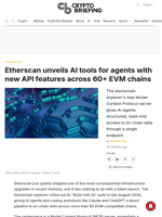 Etherscan unveils AI tools for agents with new API features across 60+ EVM chains