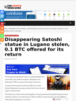 Disappearing Satoshi statue in Lugano stolen, 0.1 BTC offered for its return - The Crypto News Wire