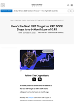 Here’s the Next XRP Target as XRP SOPR Drops to a 6-Month Low of 0.95