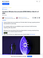 Cardano Whales Buy $136 Million in ADA: Potential for Breakout?