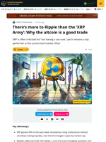 Ripple’s XRP Is One Of The Best Trades This Bull Market