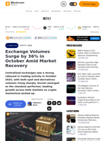 Exchange Volumes Surge by 36% in October Amid Market Recovery – Crypto News Bitcoin News
