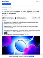 3 Altcoins That Could Hit All-Time Highs in The Final Week Of July