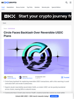 Circle Faces Backlash Over Reversible USDC Plans - BeInCrypto
