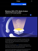 Binance, OKX, HTX, Bybit, Kraken cited in ICIJ scam probe