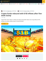 Crypto ETPs Post $1B Inflows as Bitcoin Leads Gains