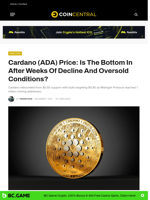 Cardano (ADA) Price: Is The Bottom In After Weeks Of Decline And Oversold Conditions? - CoinCentral