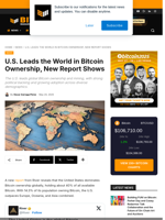 U.S. Leads The World In Bitcoin Ownership, New Report Shows