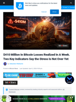 $410 Million In Bitcoin Losses Realized In A Week. Two Key Indicators Say the Stress Is Not Over Yet | Bitcoinist.com