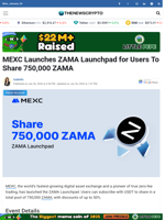 MEXC Launches ZAMA Launchpad for Users To Share 750,000 ZAMA - TheNewsCrypto