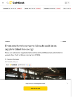 From smelters to servers: Alcoa to cash in on crypto’s thirst for energy