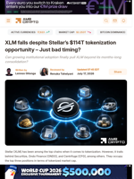 XLM falls despite Stellar’s $114T tokenization opportunity – Just bad timing? - AMBCrypto
