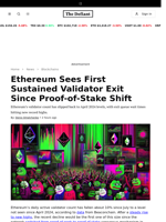 Ethereum Sees First Sustained Validator Exit Since Proof-of-Stake Shift - 