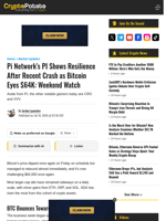Pi Network's PI Shows Resilience After Recent Crash as Bitcoin Eyes $64K: Weekend Watch