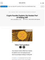 Crypto Founder Explains the Hardest Part of Holding XRP