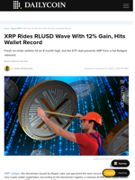 XRP Rides RLUSD Wave With 12% Gain, Hits Wallet Record - DailyCoin