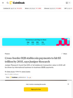 Cross-border B2B stablecoin payments to hit $5 trillion by 2035, says Juniper Research