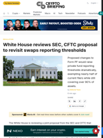 White House reviews SEC, CFTC proposal to revisit swaps reporting thresholds