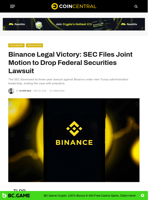 Binance Legal Victory: SEC Files Joint Motion to Drop Federal Securities Lawsuit - CoinCentral