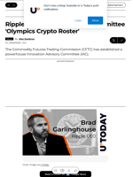 Ripple CEO Dubs New CFTC Committee 'Olympics Crypto Roster' - U.Today