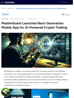 MasterQuant Launches Next-Generation Mobile App for AI-Powered Crypto Trading