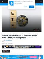 Chinese Company Moves To Buy $300 Million Worth Of XRP, SEC Filing Shows | Bitcoinist.com