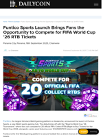 Funtico Sports Launch Brings Fans the Opportunity to Compete for FIFA World Cup ’26 RTB Tickets - DailyCoin