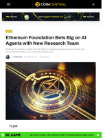 Ethereum Foundation Bets Big on AI Agents with New Research Team - CoinCentral