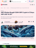 XRP Whales Bought 120M XRP Crypto: XRP USD To $5?