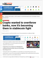 Crypto wanted to overthrow banks, now it’s becoming them in stablecoin fight - The Crypto News Wire