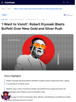‘I Want to Vomit’: Robert Kiyosaki Blasts Buffett Over New Gold and Silver Push