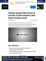 Alibaba-backed Moonshot AI reaches $4.8B valuation after latest funding round