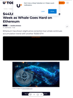 $443,680,000 in ETH Pulled in One Week as Whale Goes Hard on Ethereum